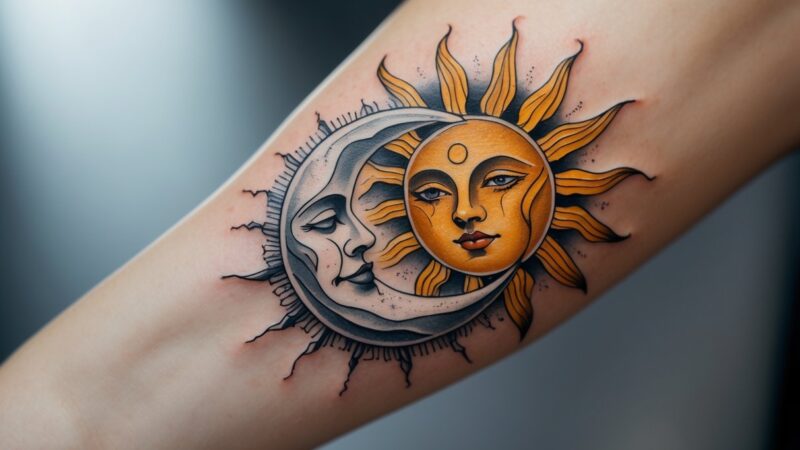 Significado da Tatuagem Sol e Lua: Dualidade, Harmonia e Inspiração